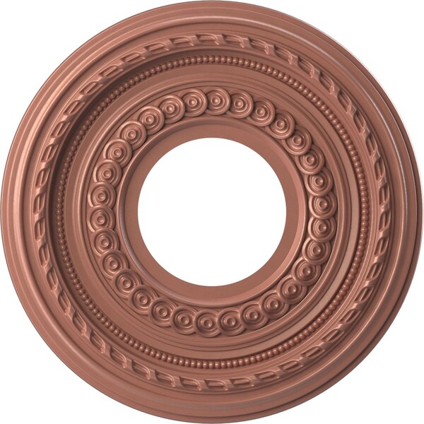Ekena Millwork Cole PVC Medallion (Canopies up to 4 1/4"), 10"OD x 3 1/2"ID x 3/4"P, Metallic Champagne Pink CMP10COFCP - main